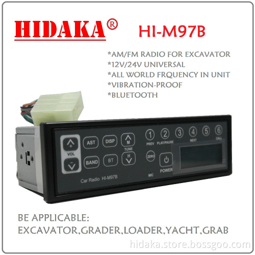 24 V/12V Bluetooth & USB & Led Excavator Radio